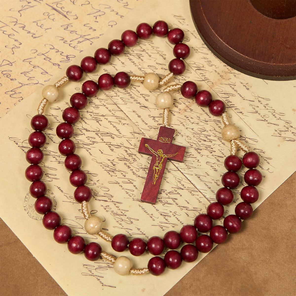 10mm Wine Wooden Beads Traditional Rosary: A Timeless Spiritual Companion