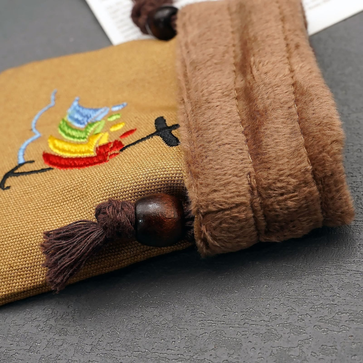 Jubilee Pilgrim Cotton Jewelry Pouches Storage Bag with Colorful Sailboat & Cross Embroidery: Divine Protection