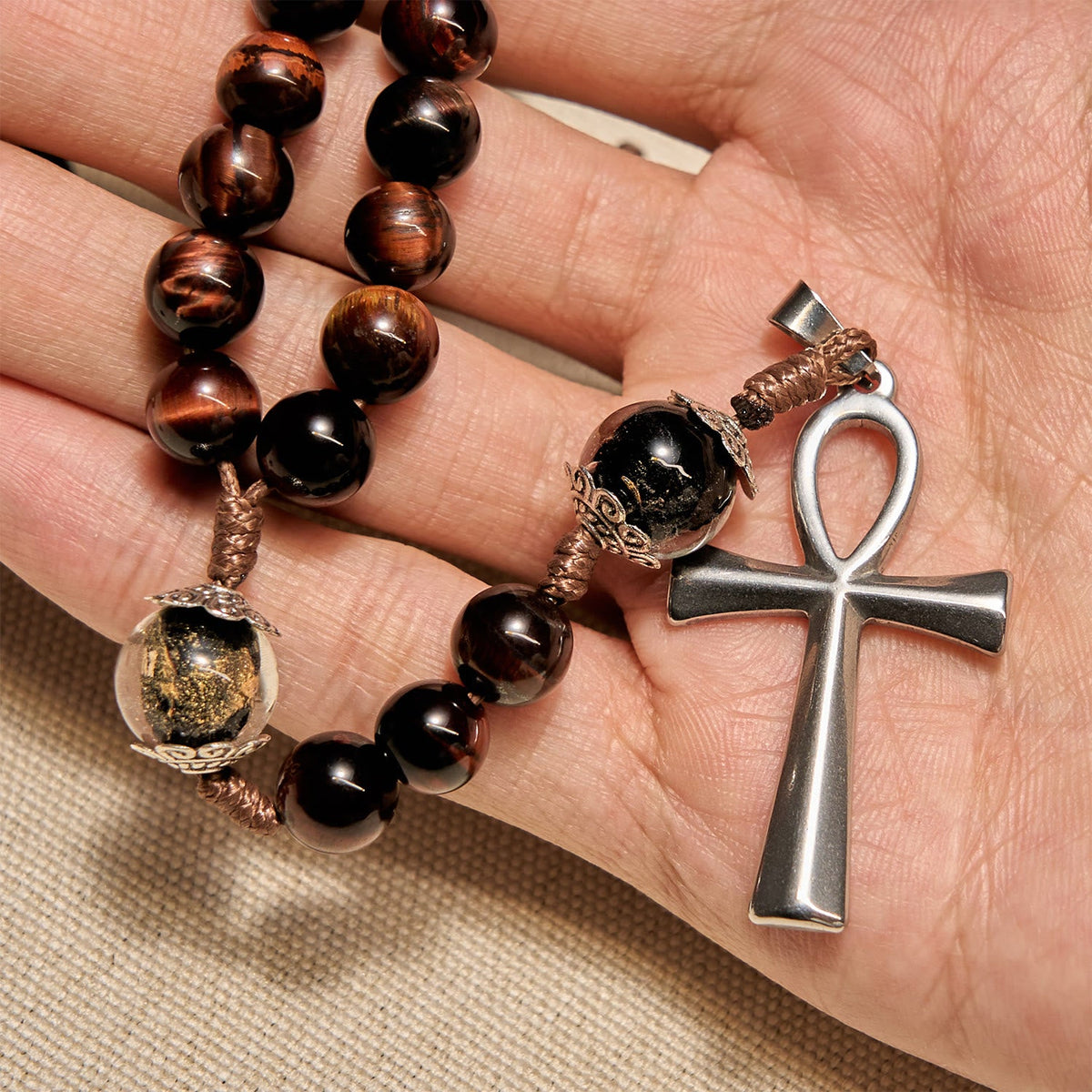 PRAYERFUL FAITH: Handmade Wooden Beads Rosary & Necklace 2-in-1 with Gift Card