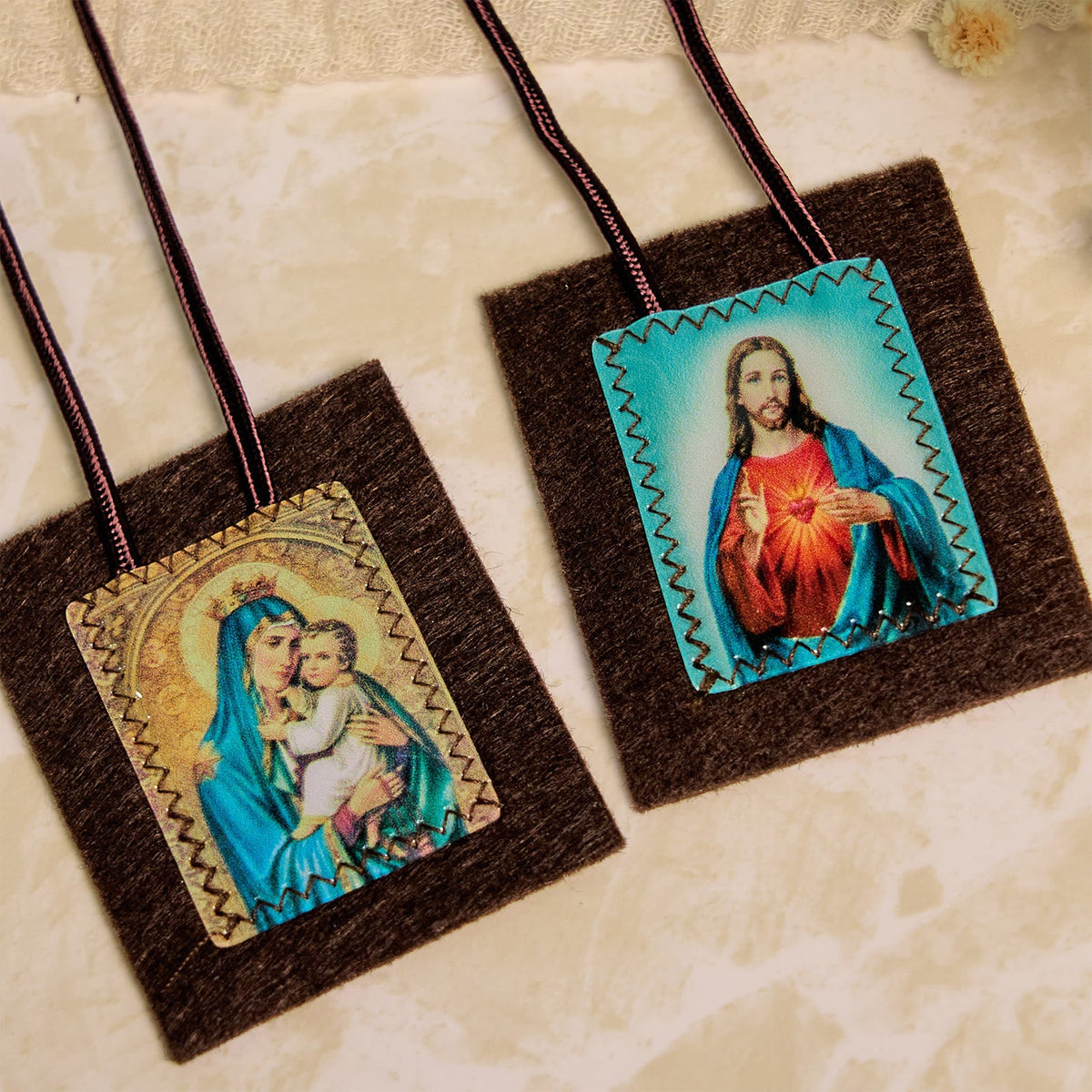 Blessed Brown Wool Scapular of Our Lady of Mt. Carmel & Sacred Heart: Unique Spiritual Bond