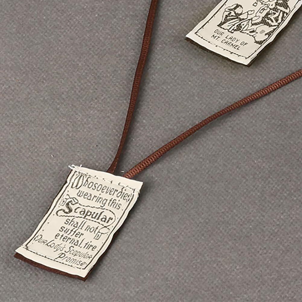 Catholic Scapular in Black and White of Our Lady of Mount Carmels & Jacred Heart of Jesus