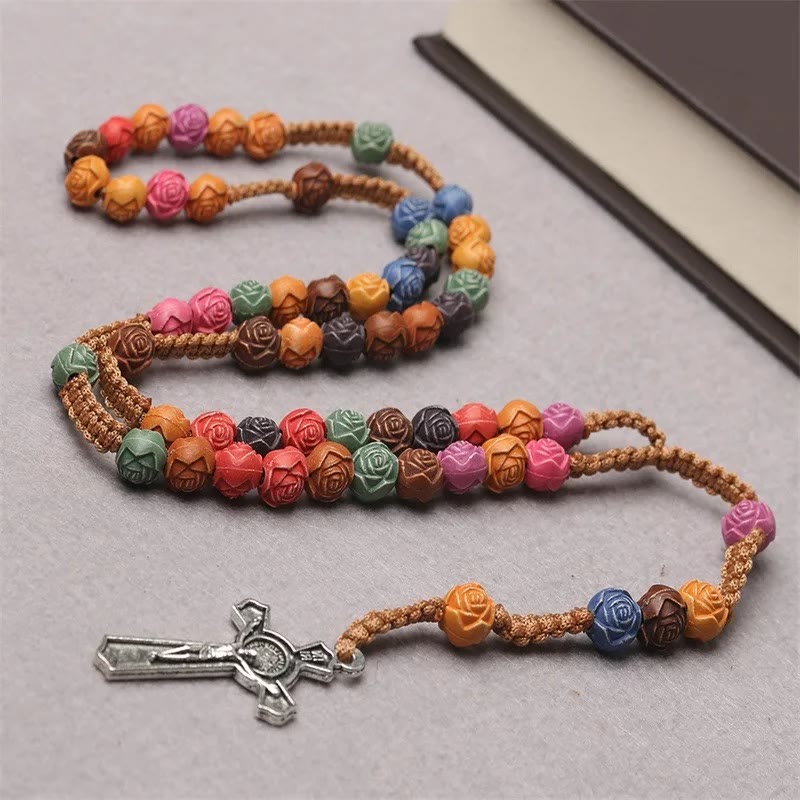 Multicolor Prayer Rose Beads Rosary