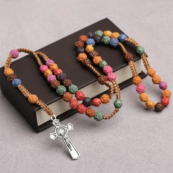 Multicolor Prayer Rose Beads Rosary