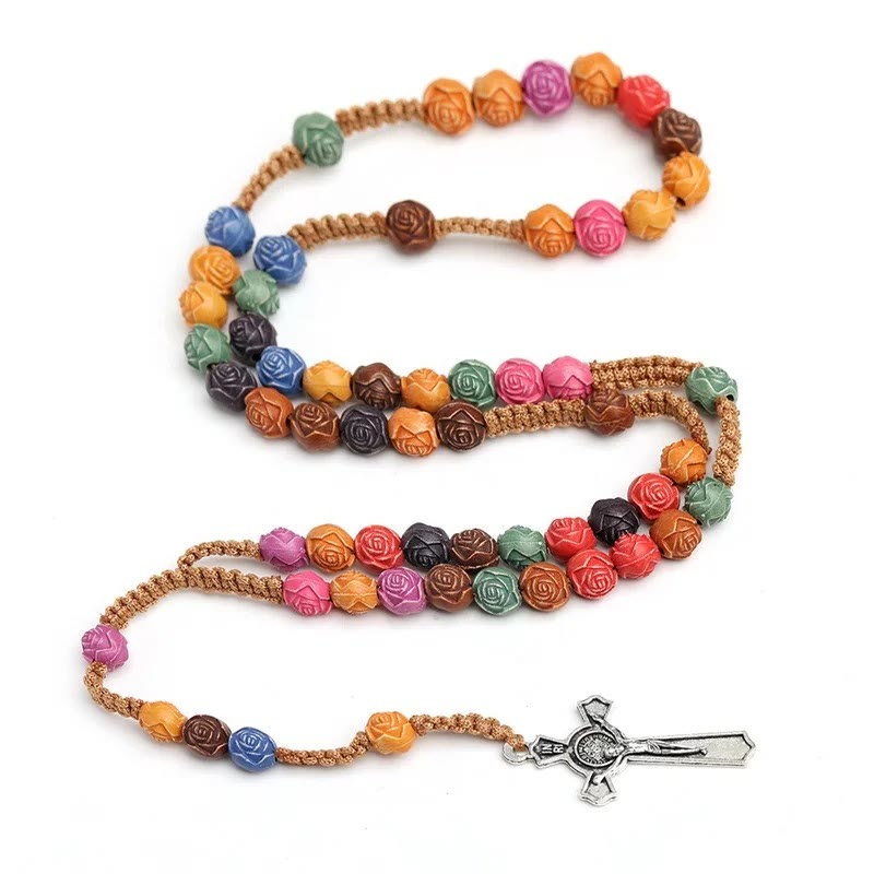 Multicolor Prayer Rose Beads Rosary