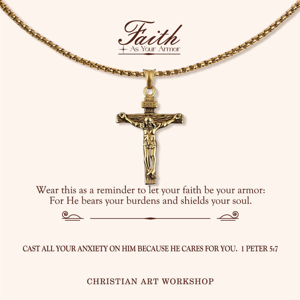 FAITH AS YOUR ARMOR: Crucifix Pendant Charm Necklace