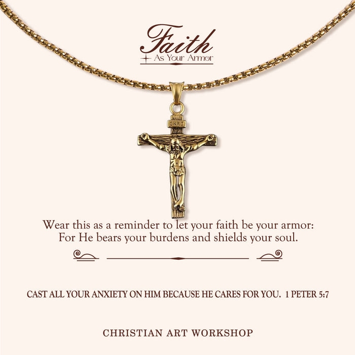 FAITH AS YOUR ARMOR: Crucifix Pendant Charm Necklace