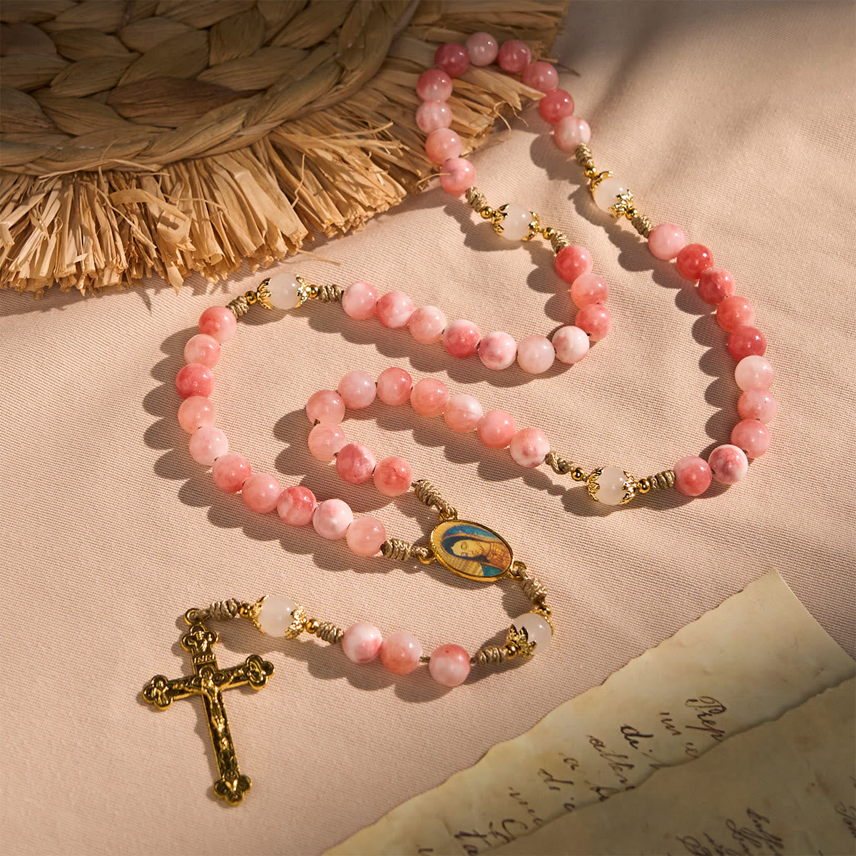Thanksgiving Gift: Immaculate Heart of Mary Rosary + Thanksgiving Card | Expressing Gratitude Through Faith