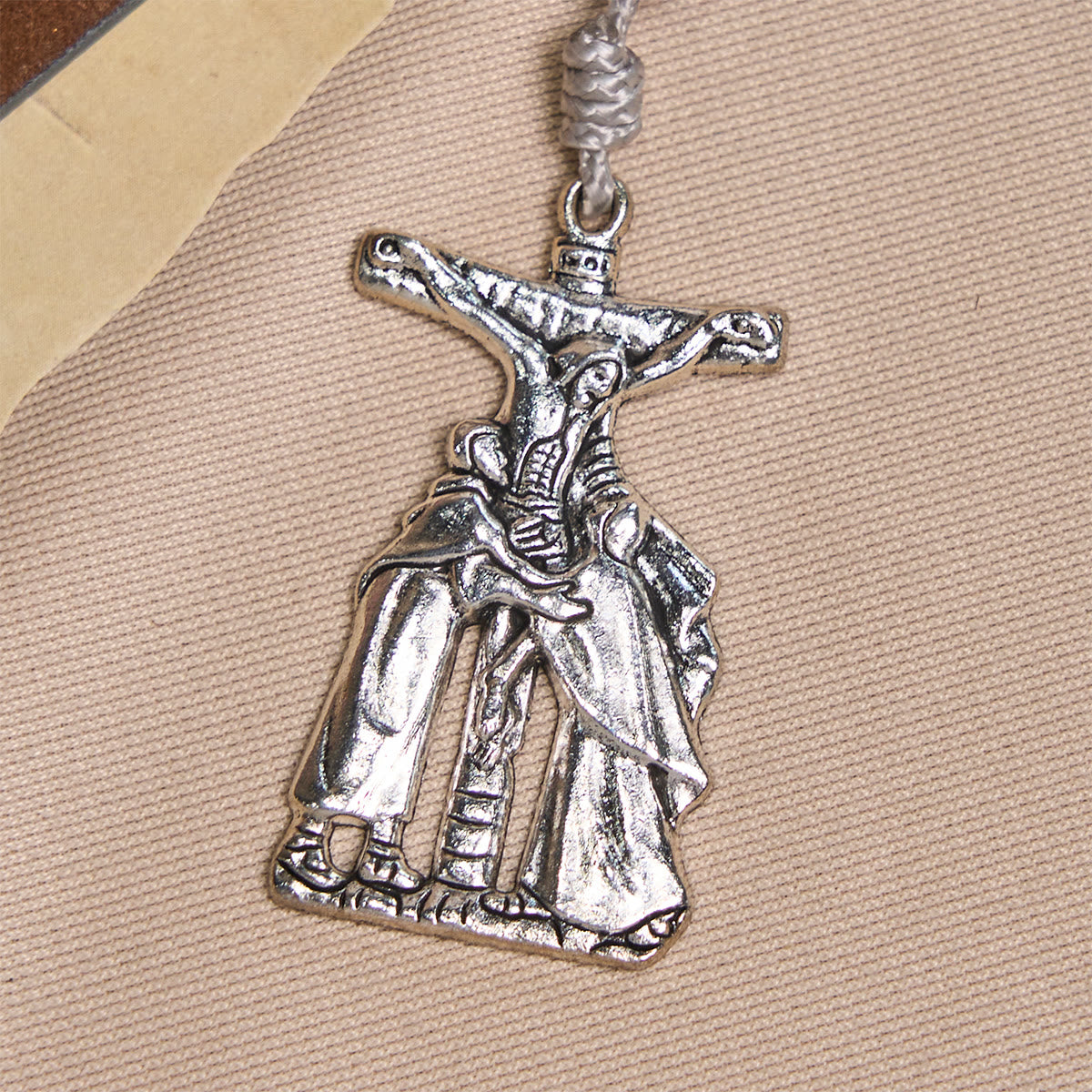 Lavender Matte Rosary Adorned with Crucifix Scene and Miraculous Medal