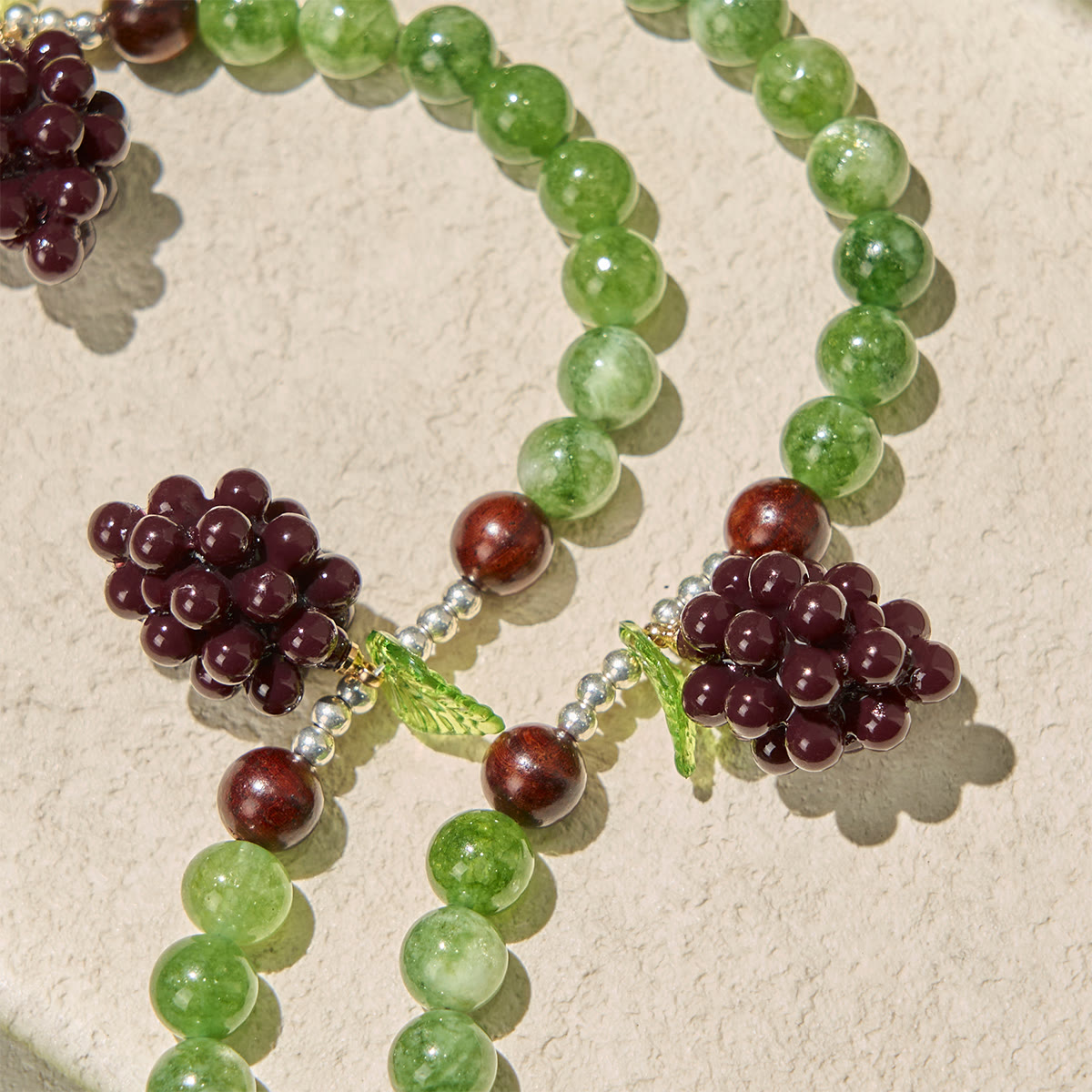 Green and Purple Grape Bead Rosary Inspired by Christ the True Vine