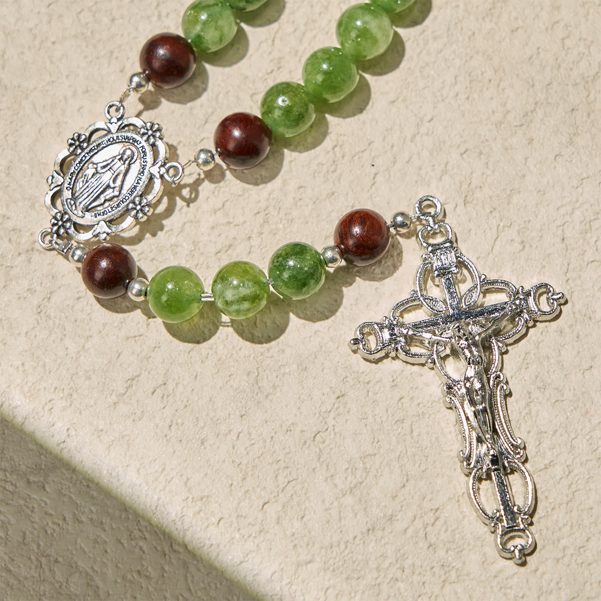 Green and Purple Grape Bead Rosary Inspired by Christ the True Vine
