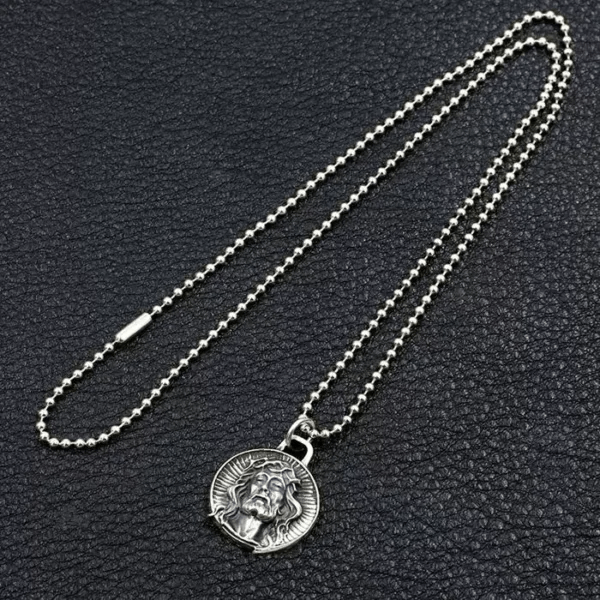 925 Sterling Silver Jesus Crown of Thorns Sacred Necklace