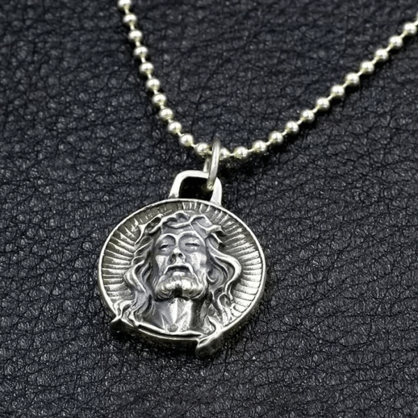 925 Sterling Silver Jesus Crown of Thorns Sacred Necklace