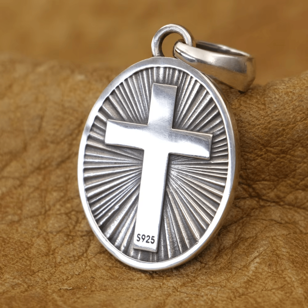 Divine Radiance Jesus Sacred Heart Necklace Crafted in Sterling Silver