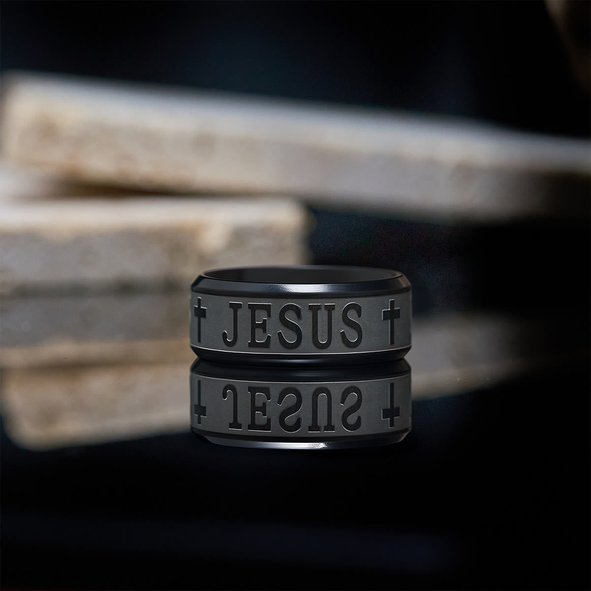 Alloy Ring with Laser engraving "JESUS"