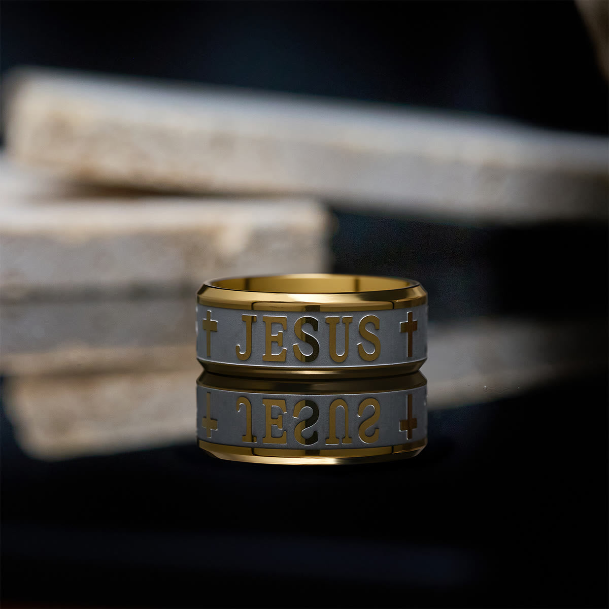Alloy Ring with Laser engraving "JESUS"