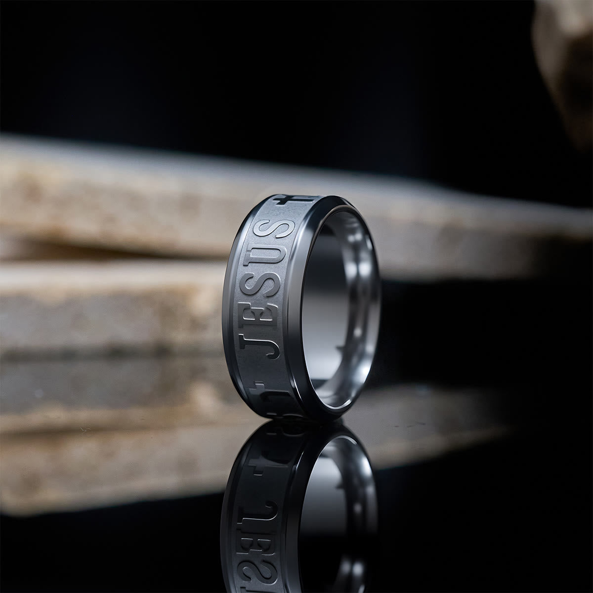 Alloy Ring with Laser engraving "JESUS"