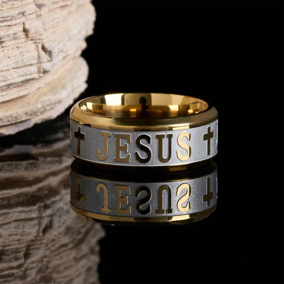 Alloy Ring with Laser engraving "JESUS"