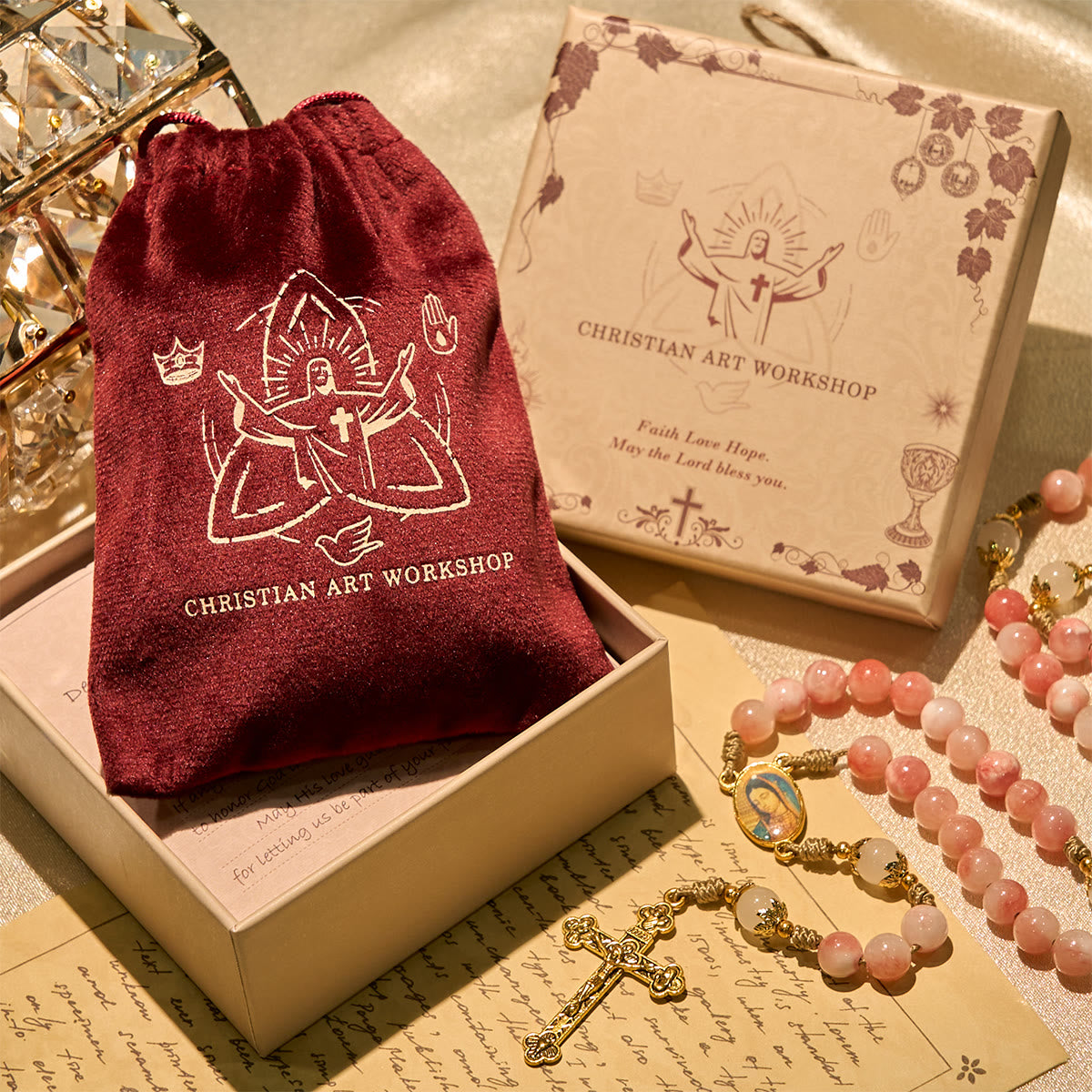 Thanksgiving Gift: Immaculate Heart of Mary Rosary + Thanksgiving Card | Expressing Gratitude Through Faith