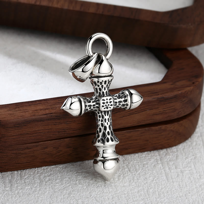Artistic Textured Silver Cross Pendant: A Unique Blend of Art and Belief