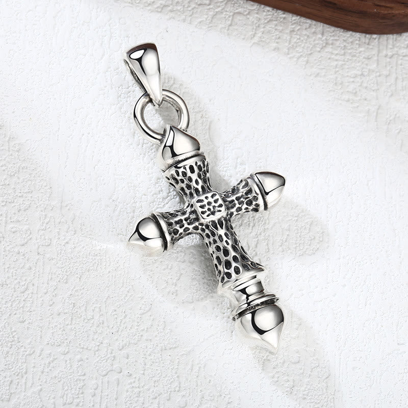 Artistic Textured Silver Cross Pendant: A Unique Blend of Art and Belief