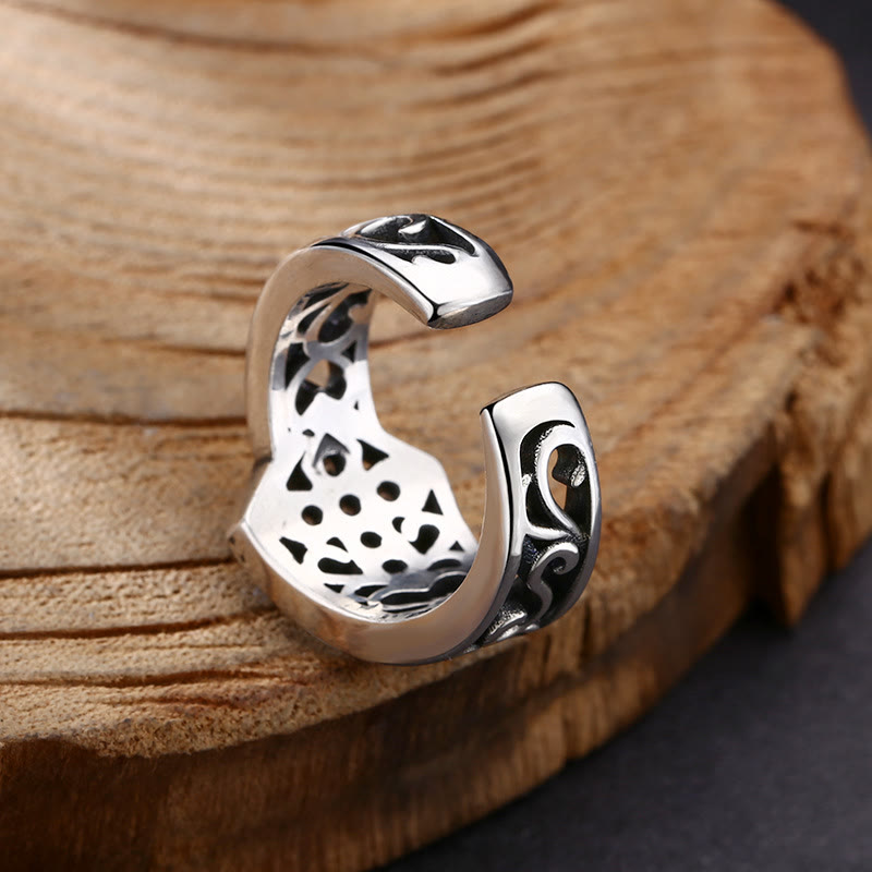 Handcrafted 925 Silver Open Cross Ring with Zircon: A Rare Fusion of Craftsmanship and Faith