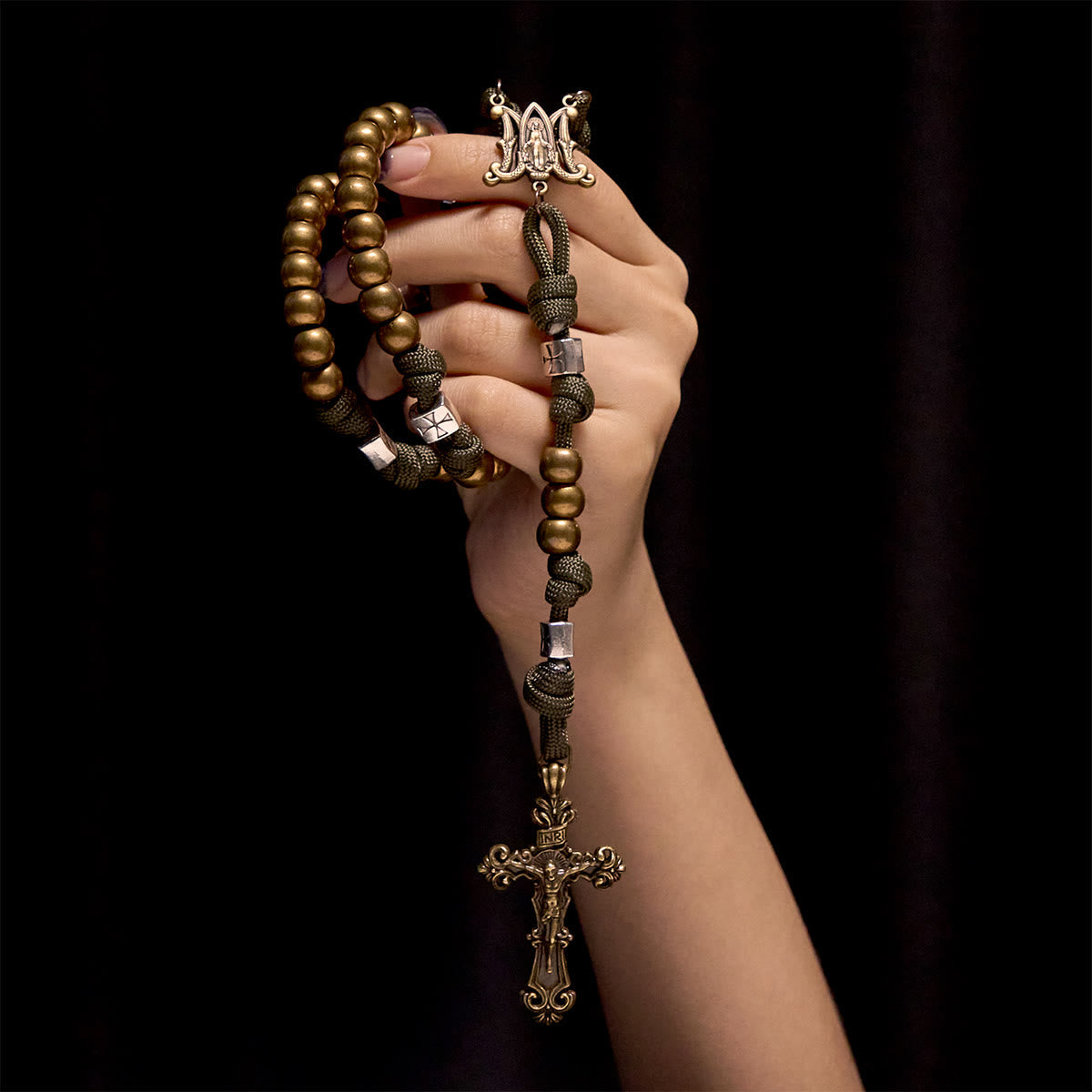 Enduring Faith Paracord Rosary with Bronze Beads: Tradition Woven with Strength