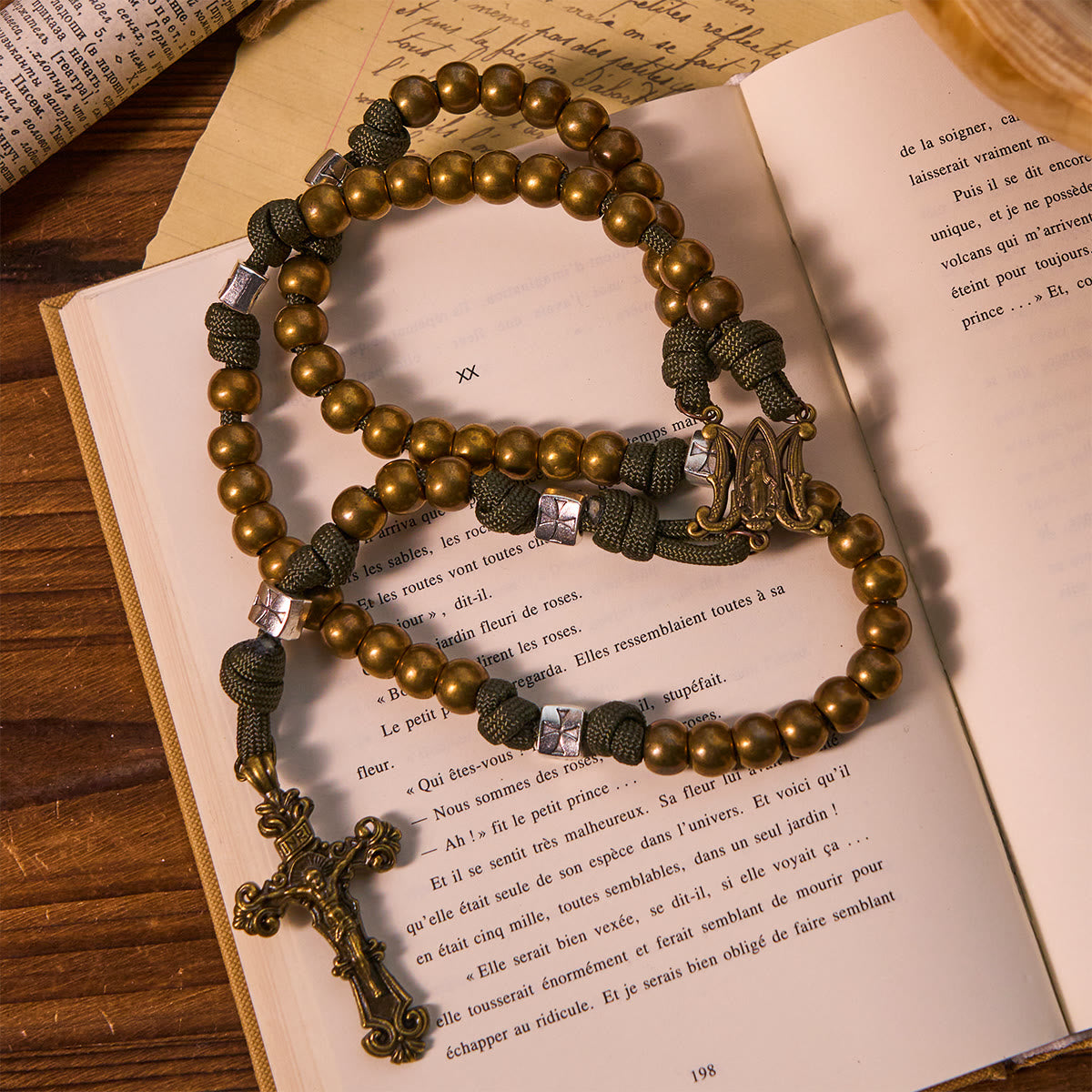 Enduring Faith Paracord Rosary with Bronze Beads: Tradition Woven with Strength