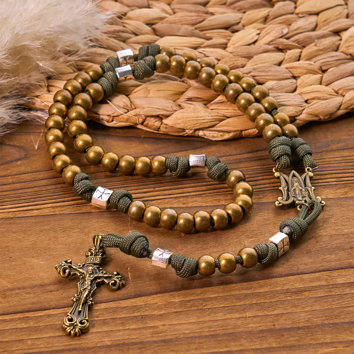 Enduring Faith Paracord Rosary with Bronze Beads: Tradition Woven with Strength