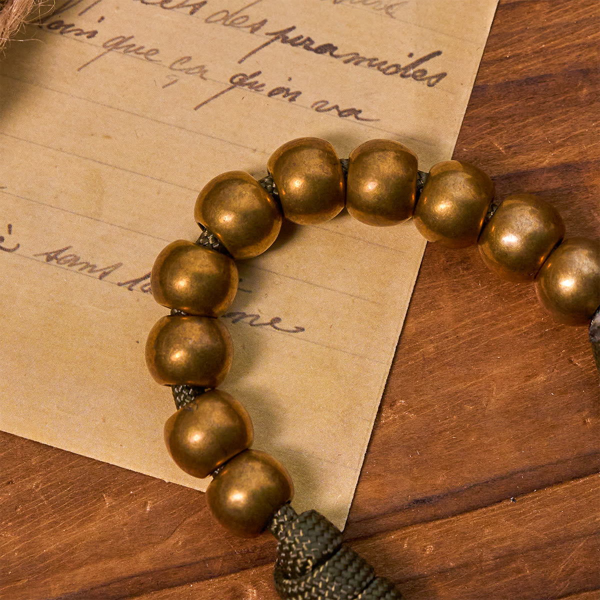 St. Benedict Protection All-Place Portable Bronze Beads Nylon Cord Pocket Rosary