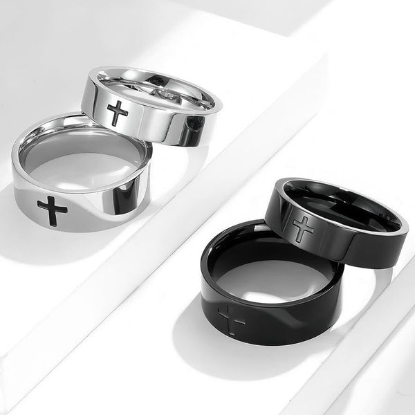 Two - Color Minimalist Cross Rings: Faith - Inspired Fashion