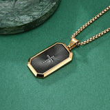 Black Pendant & Golden Chain