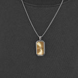Golden Pendant & Silver Chain