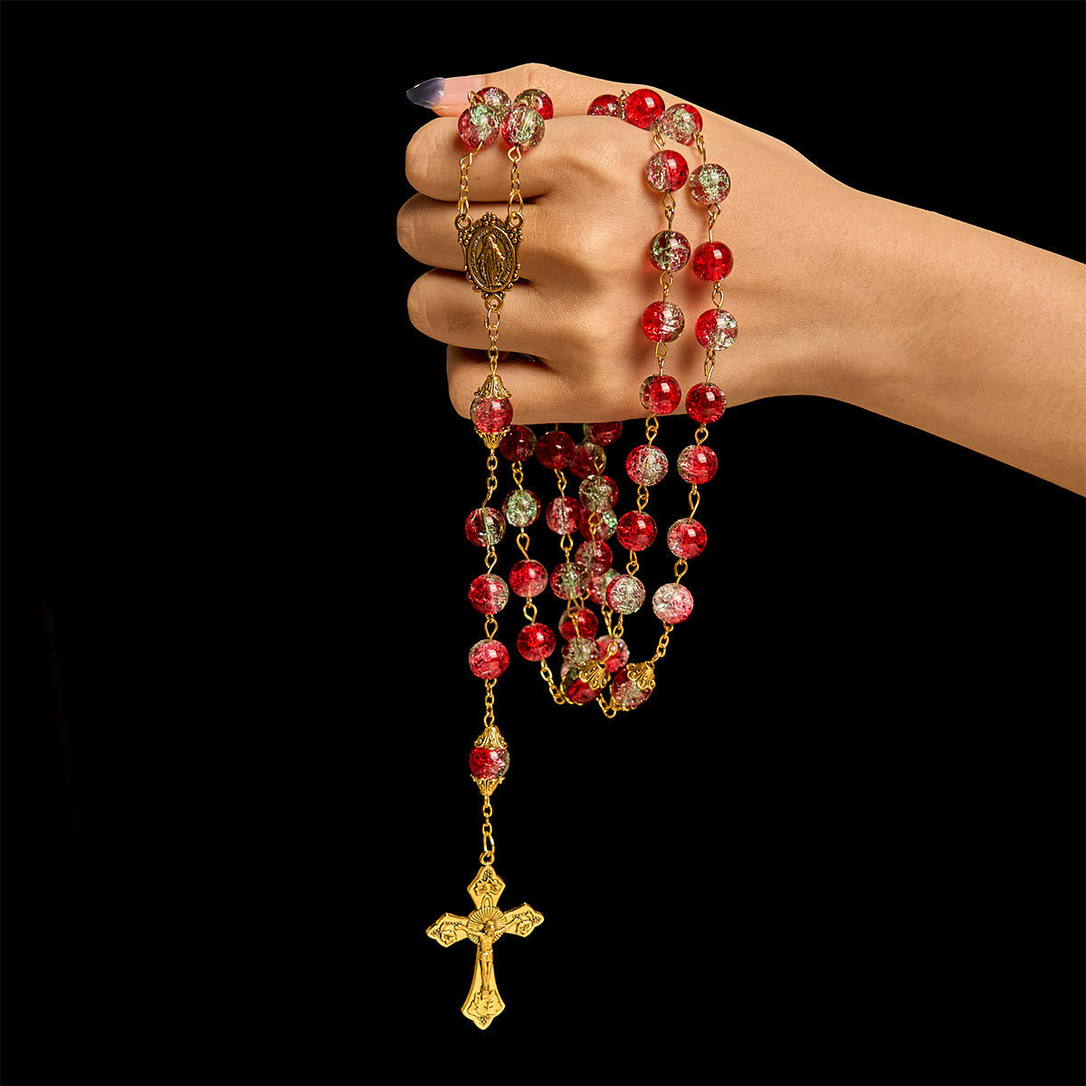 Thanksgiving Gift: Red Bead Rosary | With red beads of fervor, we honor God's grace