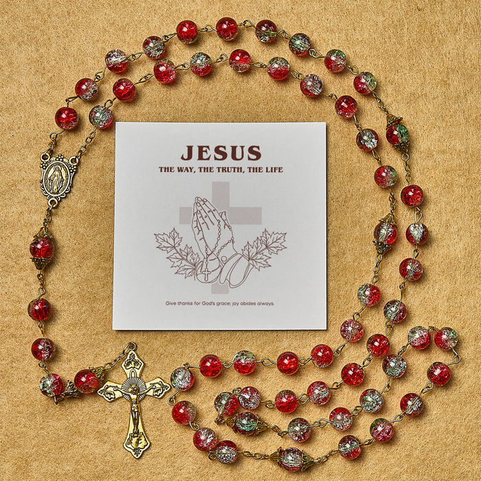 Thanksgiving Gift: Red Bead Rosary | With red beads of fervor, we honor God's grace