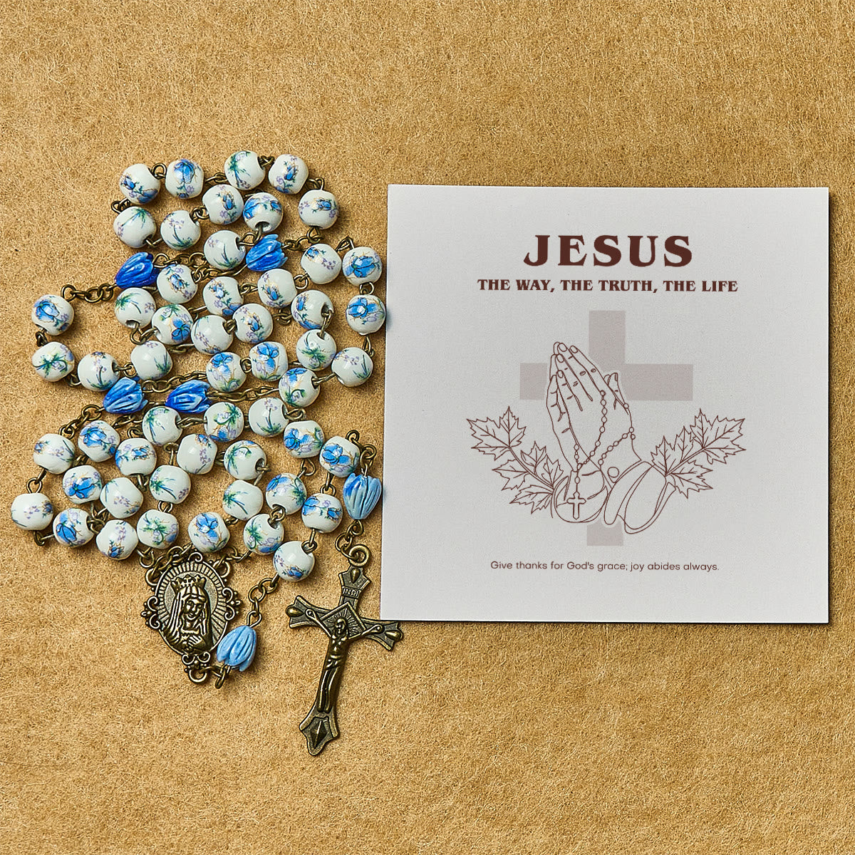 Thanksgiving Gift: Immaculate Heart of Mary Rosary + Thanksgiving Card | Expressing Gratitude Through Faith