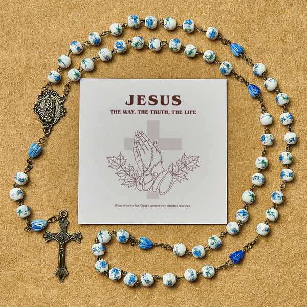 Thanksgiving Gift: Immaculate Heart of Mary Rosary + Thanksgiving Card | Expressing Gratitude Through Faith