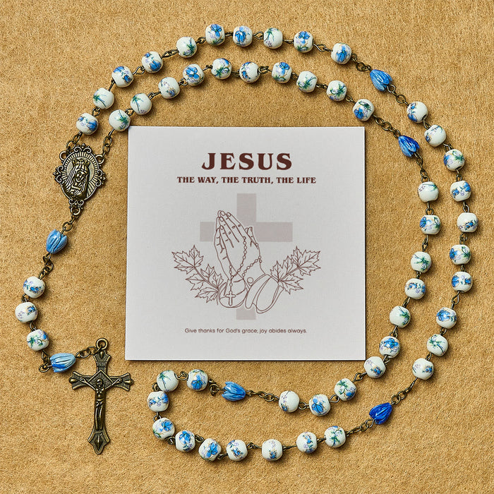 Thanksgiving Gift: Immaculate Heart of Mary Rosary + Thanksgiving Card | Expressing Gratitude Through Faith