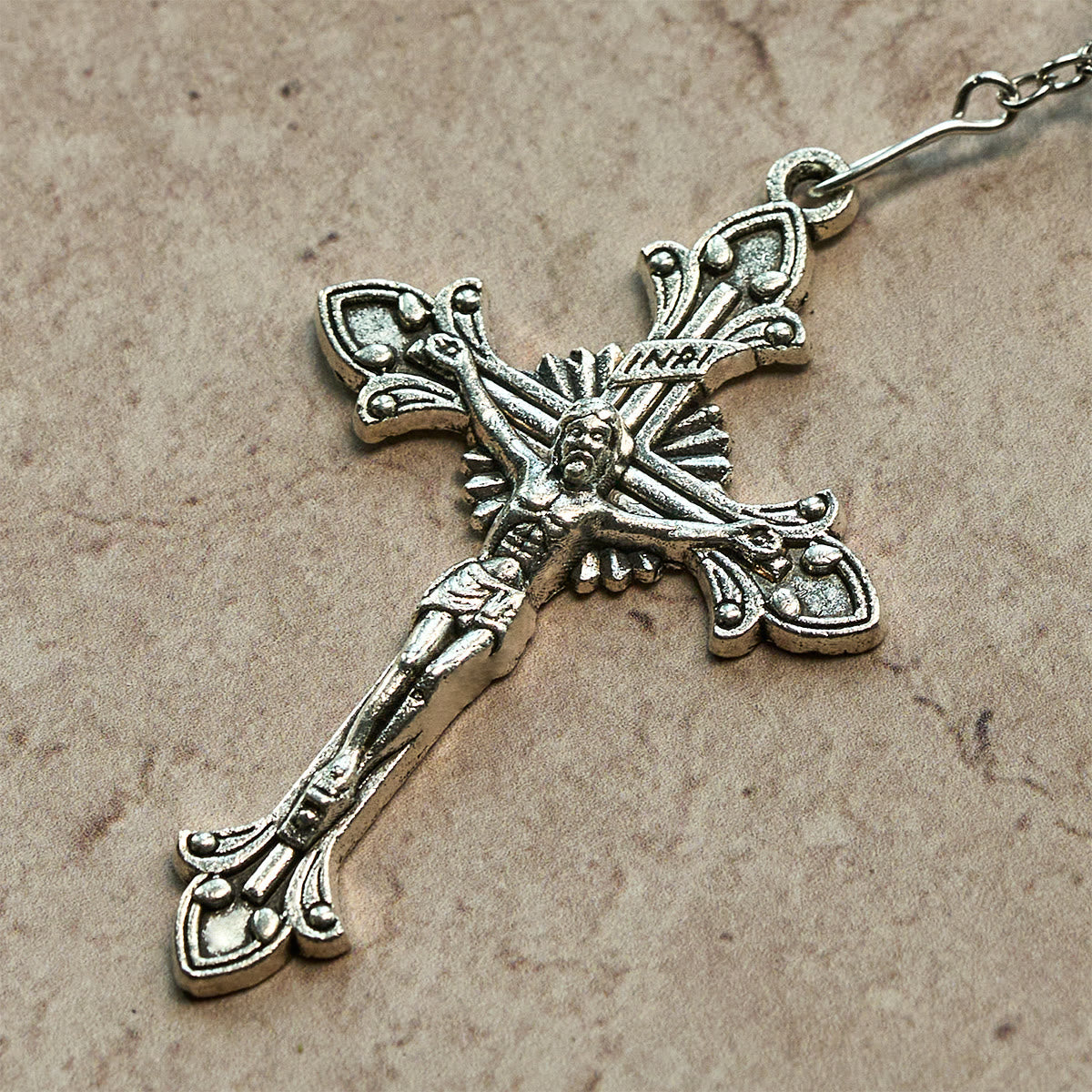 Christmas Gift: Crystal-Covered Tricolor Beads & Miraculous Medal Glam Sparkling Rosary