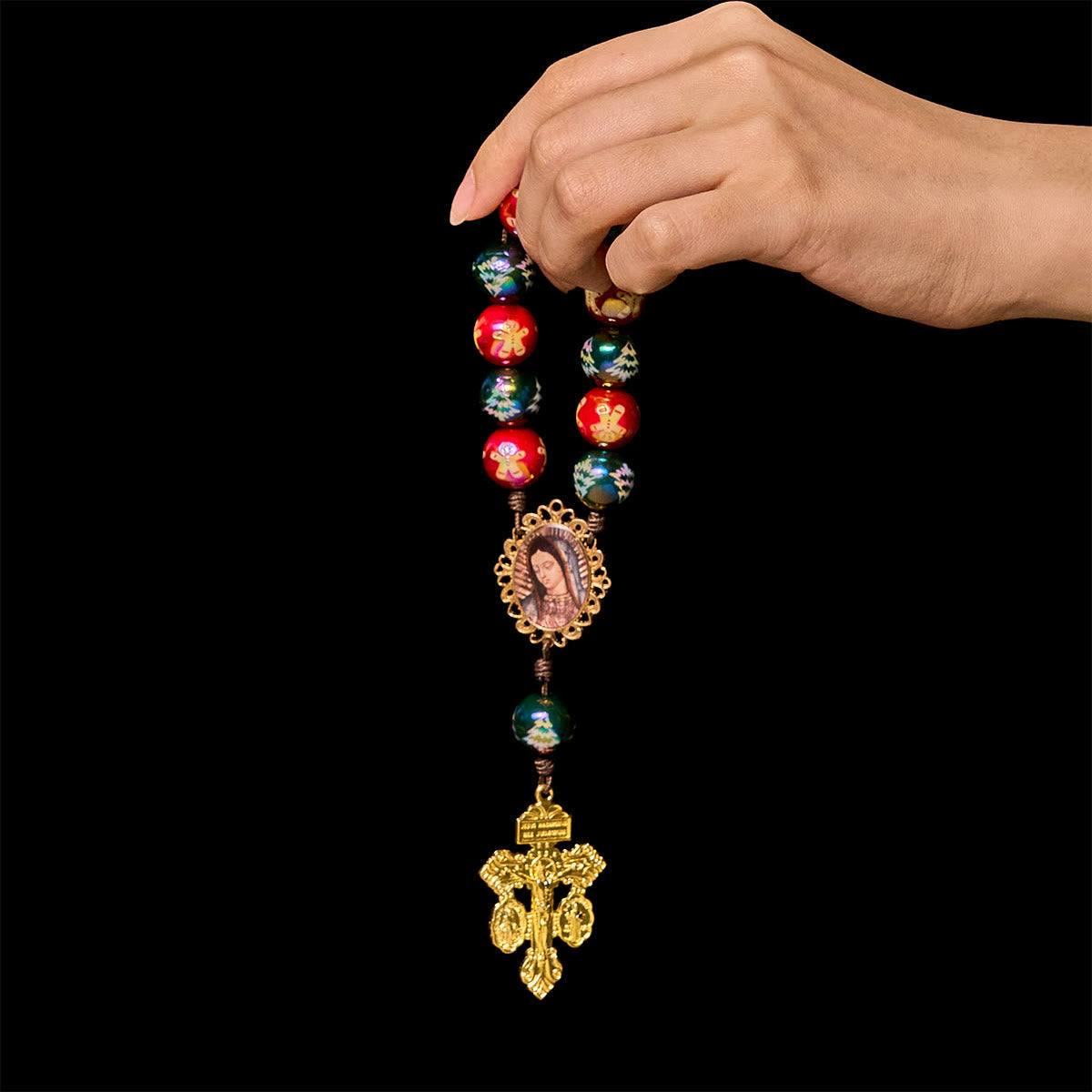 Christmas Devotion Red Green Holiday Beads Pocket Rosary: Pray anywhere, anytime