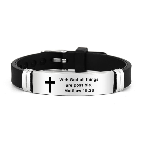 Multi - Styled Motivational Cross Bracelet with Bible Verses