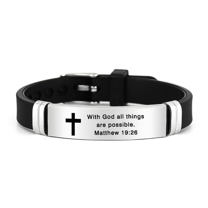 Multi - Styled Motivational Cross Bracelet with Bible Verses