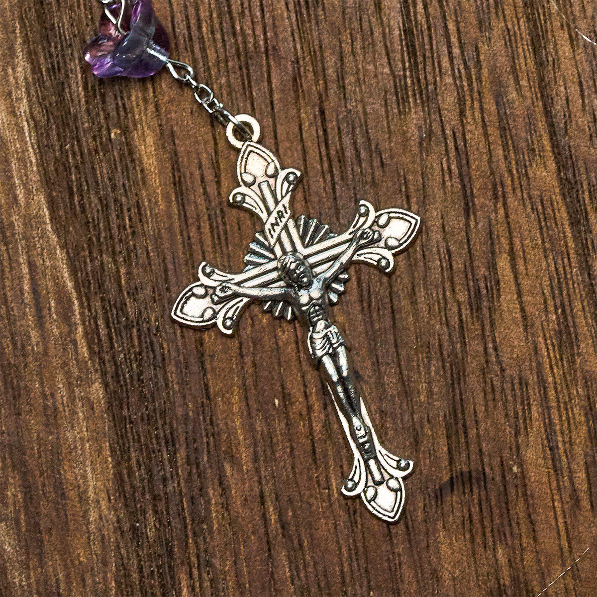 Pastel Bloom Lily-of-the-Valley Glass Rosary with Our Lady: Pure Marian grace