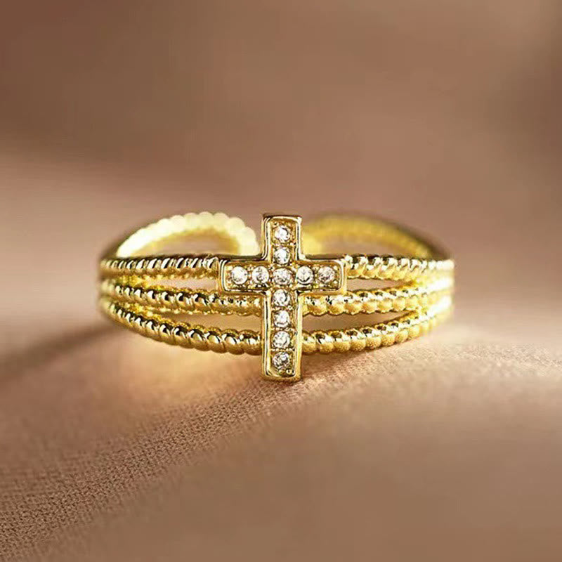 Sparkling Cross Ring: Zircon - Studded Design for Faith - Driven Gifting