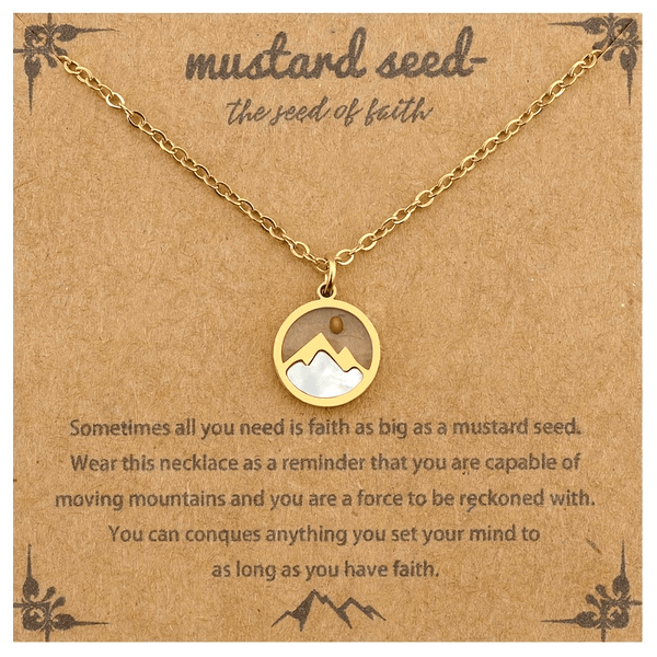 Minimalist Mustard Seed Mountain Necklace: Faith Expression in Daily Wear