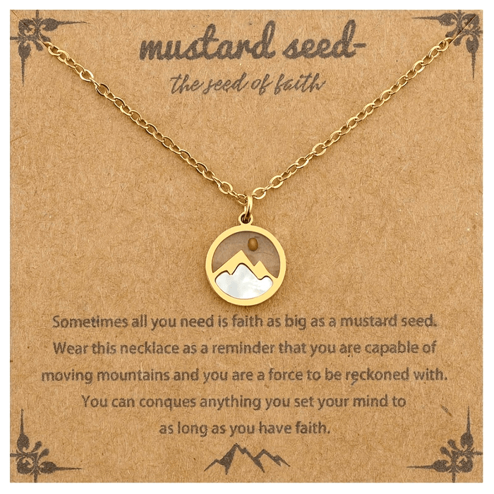 Minimalist Mustard Seed Mountain Necklace: Faith Expression in Daily Wear