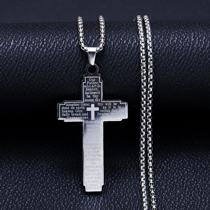 Scripture Cross Pendant Necklace: Biblical Verse & Faithful Devotion