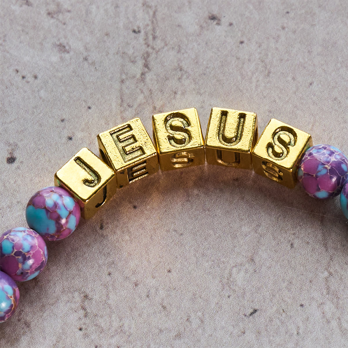 Royal Faith Purple Emperor Stone Custom Rosary with Personalized JESUS Letter