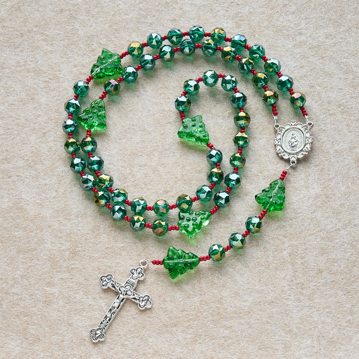 Christmas Gift: Joyful Green Tree of Hope Christmas Rosary: Celebrate Christ's Birth