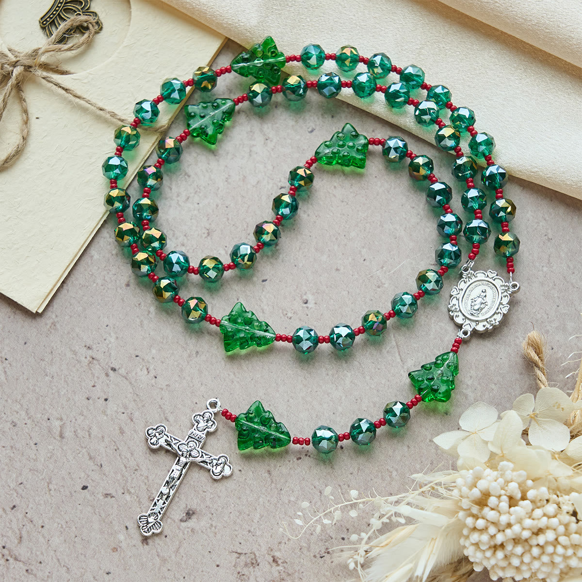 Christmas Gift: Joyful Green Tree of Hope Christmas Rosary: Celebrate Christ's Birth