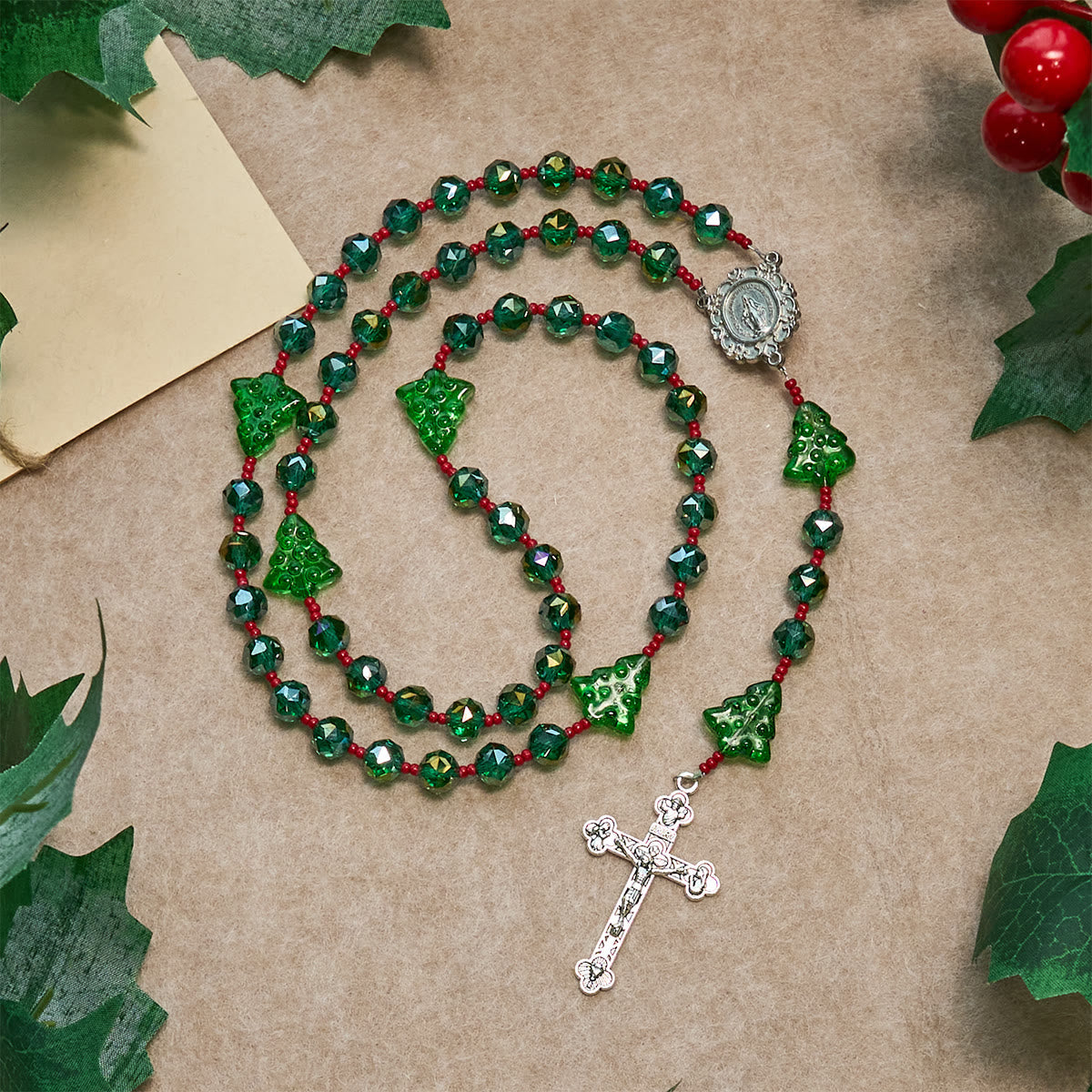 Christmas Gift: Joyful Green Tree of Hope Christmas Rosary: Celebrate Christ's Birth